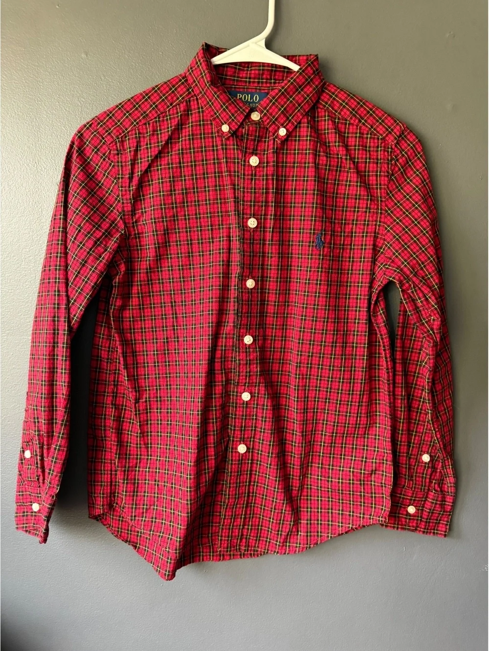 Polo Ralph Lauren Boy’s Red Plaid Button-Down Shirt Medium